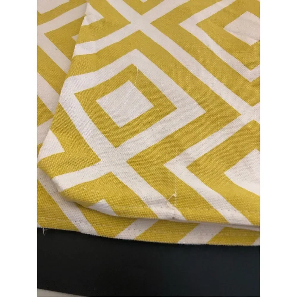 Throw Pillow Cover Sham Case   18”x 18” Yellow & White